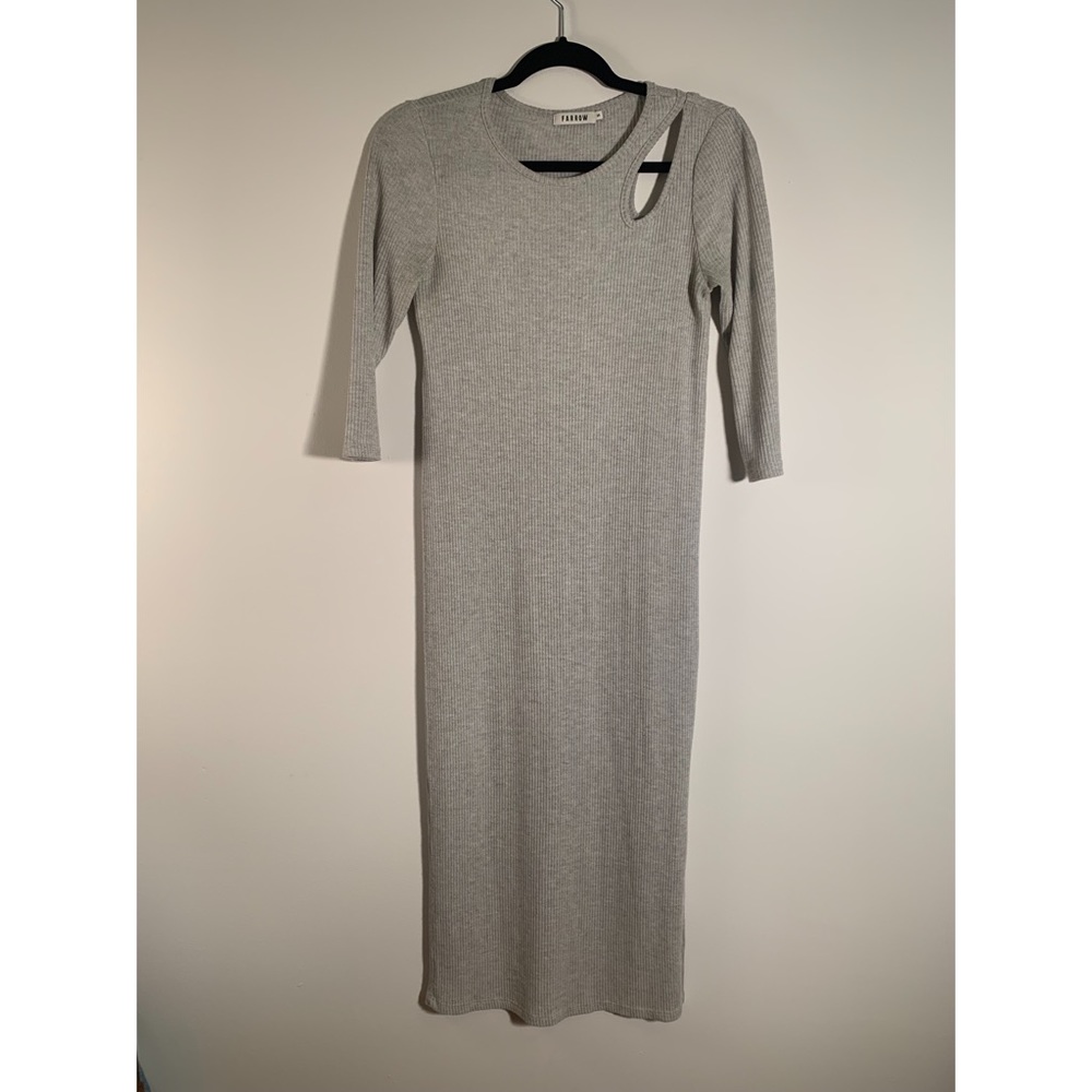 Need Supply Farrow Grey Cutout Knit Dress.